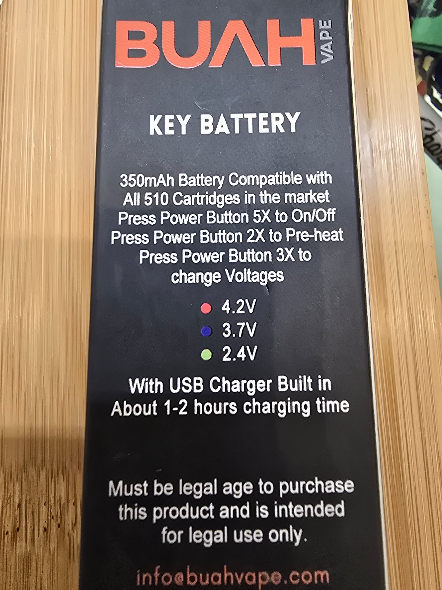 BUAH Key Fob Cart battery