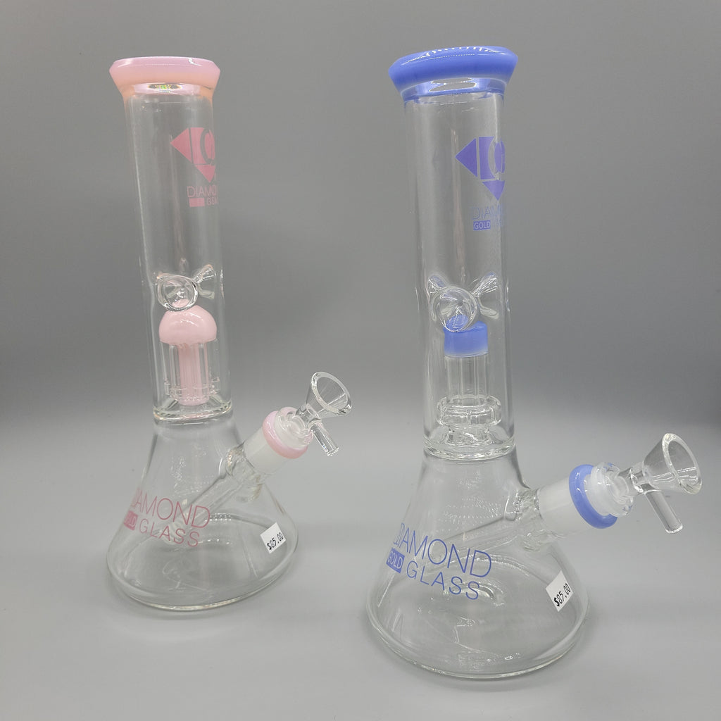 Diamond Gold Glass Water Pipe