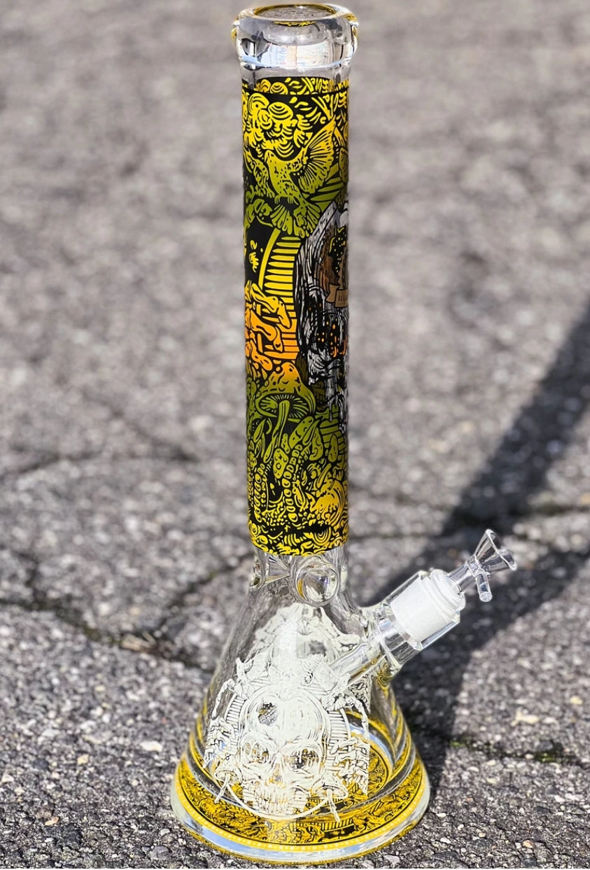 Secret Society Glass Water Pipe