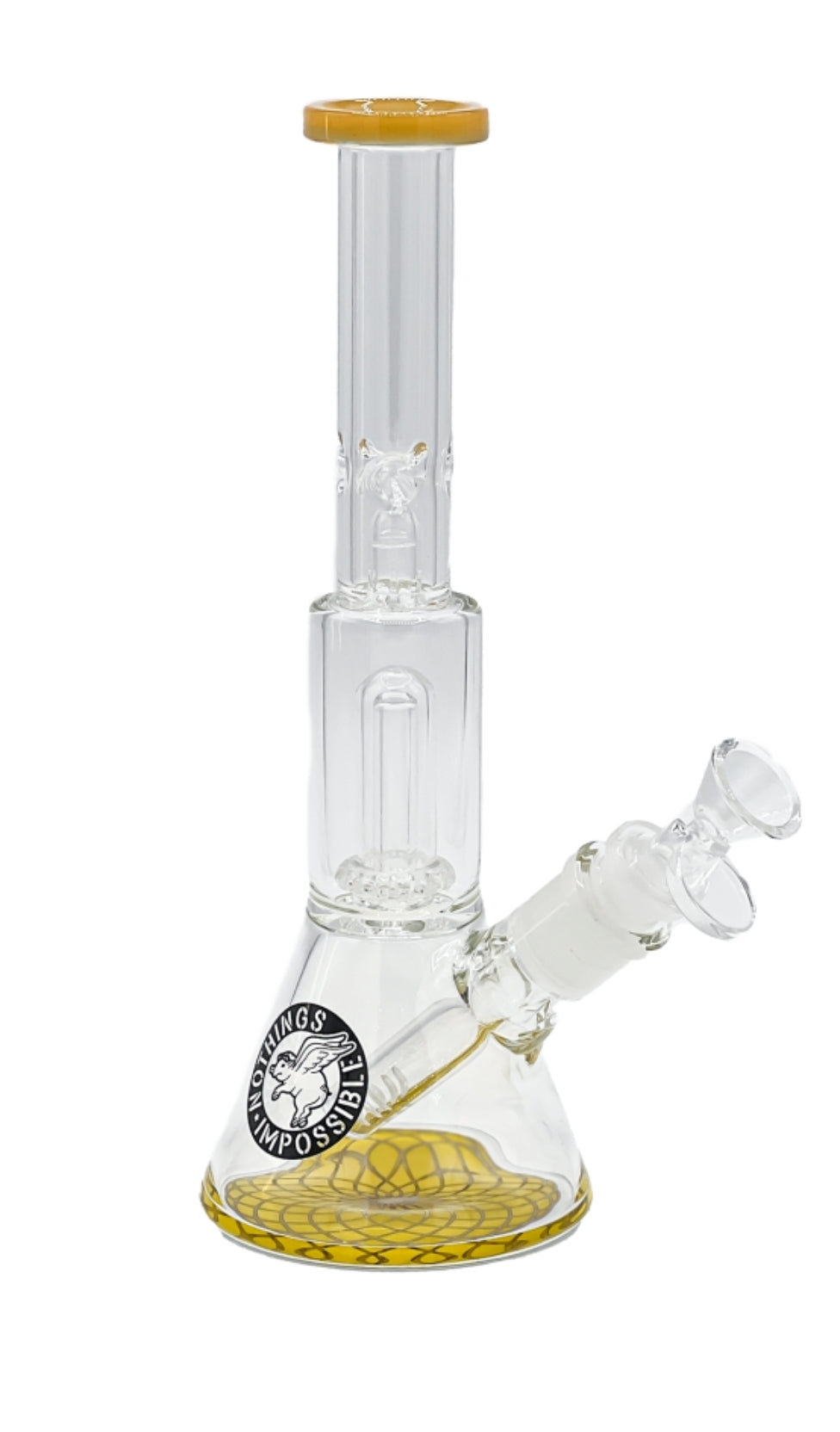 GEOMETRIC BASE BEAKER W/ CIRC PERC – 11″