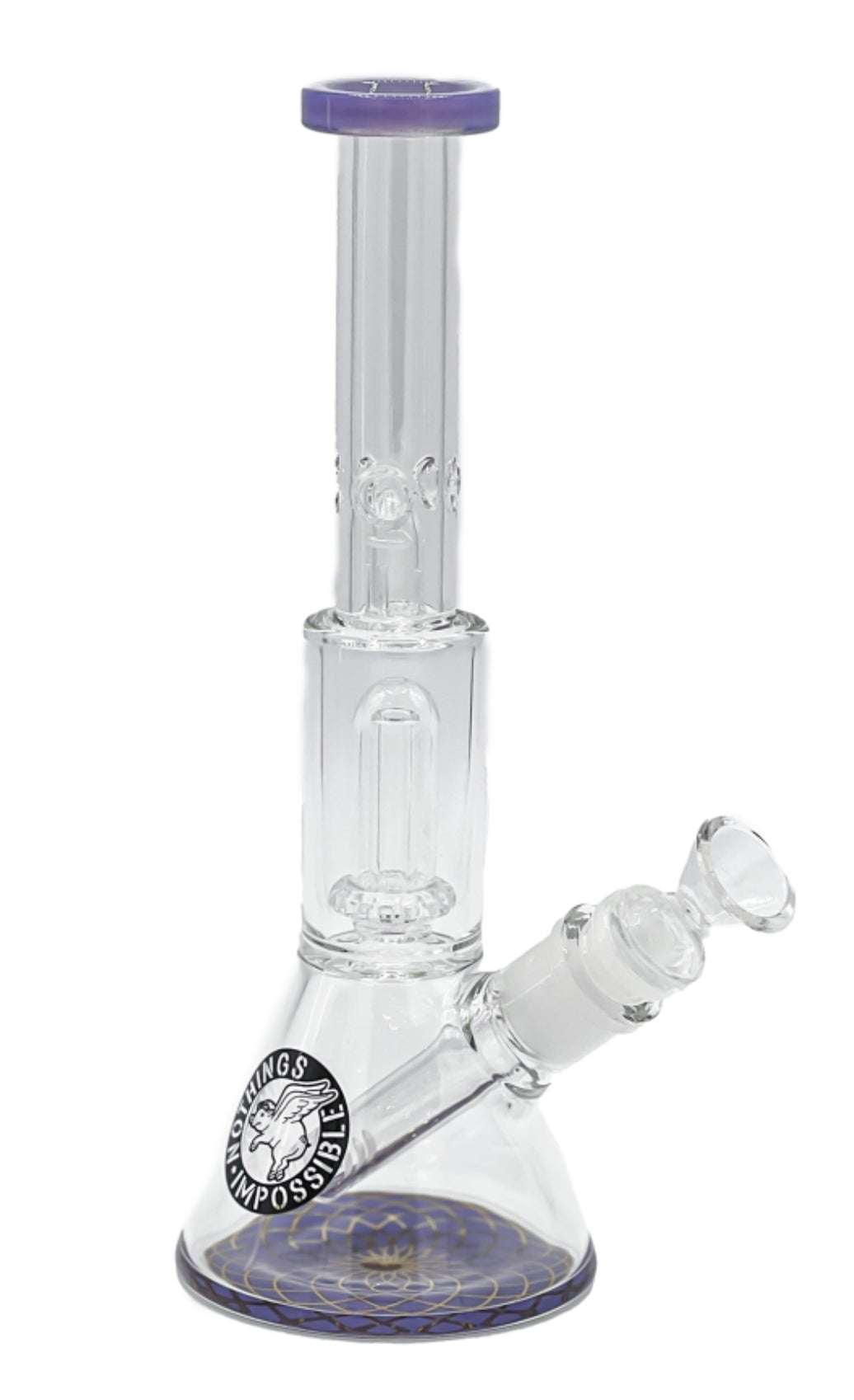 GEOMETRIC BASE BEAKER W/ CIRC PERC – 11″