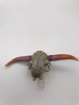 Wyoming cattle skull bowl